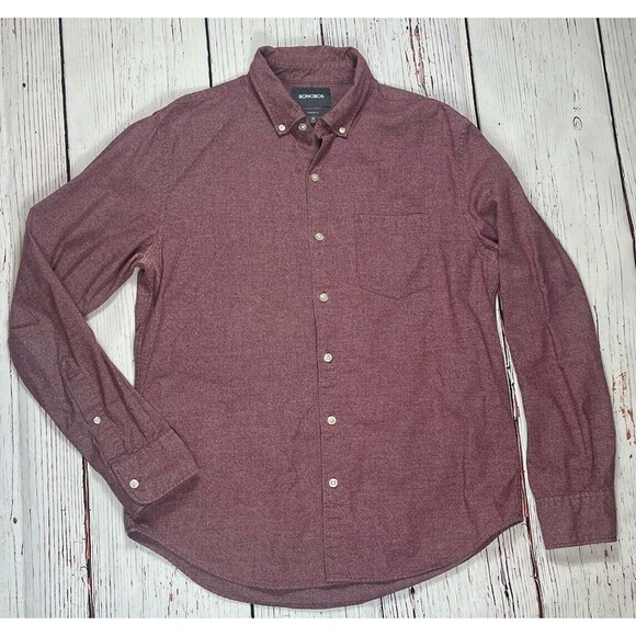 Bonobos Shirt Mens Medium Red Standard Fit Long Sleeve Button up Adult - Picture 1 of 10